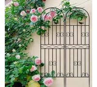 Valla de jardín de metal, resistente al óxido, sin excavación, valla plegable, barrera de paisaje para mascotas, para cama de flores, paquete de 5