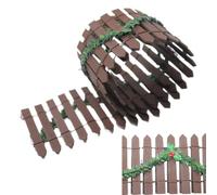 Valla de Jardin en Miniatura, Mini Valla para Arbol de Navidad Madera, DIY para Macetas, Micropaisajes, Terrarios, Casas de Muñecas, Bonsáis y Fiestas Navideñas (Marrón, 90 x 10 cm)