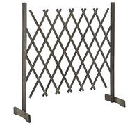 Valla de jardín enrejada, madera maciza de abeto gris 120x90 cm, for jardines