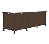 Valla de jardín resistente a los rayos UV para exteriores, 0,9 x 2 m, metal marrón con ojales, altura ajustable de 0,6 m a 1,2 m, perfecta para privacidad y protección del balcón