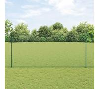 Valla de jardín, valla de oveja, valla de limitación con postes, verde, 1,4 x 50 m, acero, red de jardín para jardín, casa, patio, versátil, se puede instalar rápidamente