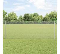 Valla de jardín, valla salvaje para estanque, valla con postes plateados, 0,8 x 100 m, acero, valla salvaje para jardín, casa, patio, se puede montar rápidamente