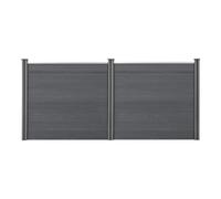Valla de jardín WPC 165 cm x 314 cm Elemento de Valla Panel de Valla Columnas Protección Gris