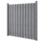 Valla de jardín WPC 185 x 193 cm Elemento de valla Compuesto de Madera-Plástico Gris