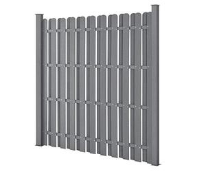 Valla de jardín WPC 185 x 193 cm Elemento de valla Compuesto de Madera-Plástico Gris