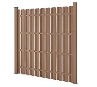 Valla de jardín WPC 185 x 193 cm Elemento de valla Compuesto de Madera-Plástico Marrón