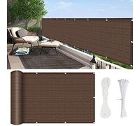 Valla de jardín y balcón de 135 x 400 cm, resistente a los rayos UV, 185 g/m², incluye cuerda y lazos, color marrón, perfecta para patio y uso al aire libre, pantalla de privacidad duradera