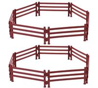 Valla de Juguete Playset de Accesorios de Valla 20pcs de Plástico Juguetes de Cerca de Granja Regalo Educativo Micro Decoración de Paisaje (Marrón)