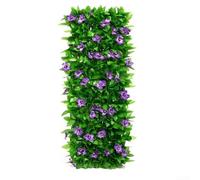 Valla de madera ajustable con hojas verdes para balcones y jardines, barrera de privacidad estética y funcional