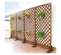 Valla de madera ampliable, panel de enrejado portátil, marco de soporte para plantas de interior y exterior, color negro, tamaño 40 x 120 cm, ideal para decoración de jardín y privacidad