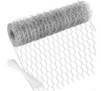 Valla de malla de alambre resistente para aves de corral de 13 7 pulgadas x 32 8 pies para jardines, diseño ligero y resistente a la corrosión, incluye 50 lazos para una instalación cómoda