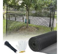 Valla de malla de plástico negro - Red de seguridad temporal de 4 x 120 pies para construcción de jardín, barrera de animales de nieve y protección de aves de corral con bridas de cremallera