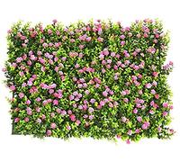 valla de ocultacion jardin Pantalla De Valla De Plástico De Hiedra Artificial Con Flor |Panel De Esgrima De Planta De Césped Falso De Hoja De Hiedra Artificial For Decoración De Fondo De Pared, 60 × 4
