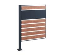 Valla de ocultación uusikaupunki acero 120x83x11cm - antracita/madera [en.casa] 11 cm