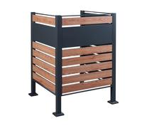 Valla de ocultación uusikaupunki acero 120x91x91cm - antracita/madera [en.casa] 91 cm