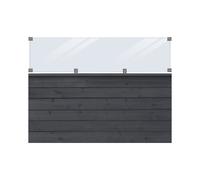 Valla de perfil PLUS Klink con vidrio madera