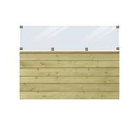 Valla de perfil PLUS Klink con vidrio madera