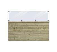 Valla de perfil PLUS Plank con vidrio madera