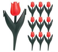 Valla de plástico, 12 piezas de bordes de jardín con diseño de tulipán, paneles entrelazados para bordes curvos o rectos, protección del paisaje al aire libre para patios y macizos de flores (flores