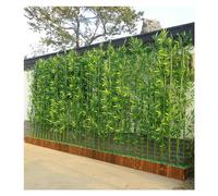 Valla de privacidad al aire libre de bambú artificial con base de madera, divisor vertical resistente a los rayos UV, plantas de imitación de pared temporal, plantas de imitación verdes (color: L 50