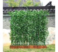Valla de Privacidad de Bambú Artificial con Jardinera, Valla Alta de Bambú Sintético Impermeable, Adecuada para Balcones, Terrazas, Jardines y Decoración Exterior(120cm Base+36 Bamboo,1.5m/4.9ft)