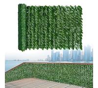 Valla de privacidad de hiedra artificial de 5 m x 1 m y 3 m x 1 m, rollo de seto verde resistente a la decoloración UV para jardín, balcón, decoración al aire libre con lazos de nailon (tamaño: 1 x 5