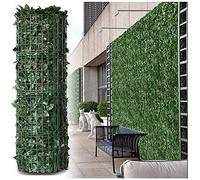 Valla de privacidad de hiedra artificial, decoración de pared verde exuberante para balcones, jardines y patios, hojas y flores decorativas para mejorar la sombra y la privacidad.