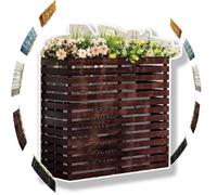 Valla de privacidad de madera rústica para aire acondicionado, cubierta de persiana para patio y balcón, grande, color blanco, perfecto para decoración de jardín y ocultación de aire acondicionado