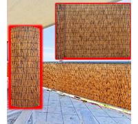 Valla de privacidad natural de 1.4 m x 3.0 m de bambú para jardín, patio, galería, restaurante y decoración de hotel, 2 5 pies de altura, solución ecológica