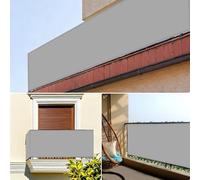 Valla de privacidad para balcón al aire libre, 50 x 100 cm, 160 g/m², PVC, 95 % de bloqueo UV, resistente, color gris, con bridas y cuerda, ideal para protección de jardín y patio trasero