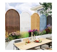 Valla de privacidad para exteriores, panel divisor de jardín de madera para patio, patio y balcón, enrejado montado en la pared para plantas trepadoras y decoración al aire libre (blanco, 60 x 150 cm)