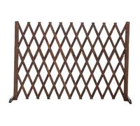 Valla de privacidad para jardín, decorativa, de madera, con 2 marcos de soporte para patio, paisajismo, color blanco, 90 x 32 x 3 cm