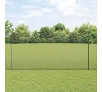 Valla de rejilla para aves de corral, valla de camping, valla con postes, gris, 1,6 x 10 m, acero, red de jardín para jardín, casa, patio, se puede montar rápidamente