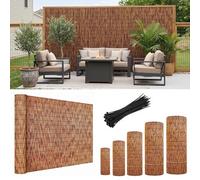 Valla de Resistente Cañizo Natural con Bridas para Jardin Exterior 100/120/130/150/160/180 cm Pantalla de Bambú Privacidad para Balcon Terraza Rollo de Caña Decorativo para Patio(H70xL450cm)