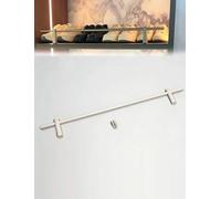 Valla de riel for estante de 8-38 pulgadas de largo, barandilla de poste de aluminio dorado, zapatero/librería/armario/entradas, poste decorativo for valla frontal versátil(Cream,53 cm)