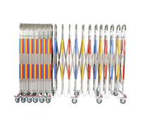 Valla de seguridad industrial expandible Ber de acero inoxidable enrollable para tráfico, ajustable, para caminos escolares, color plateado, 1,1 x 6 m