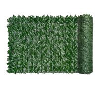 Valla de seto artificial de 1 x 5 m, hojas de hiedra verde, cubierta de balcón, decoración vertical para jardín, césped falso, decoración de pared para plantas al aire libre
