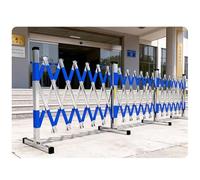 Valla de tráfico de barricada expandible, diseño portátil de acero inoxidable con ruedas, puerta retráctil para áreas de construcción y entradas