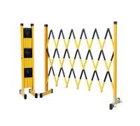 Valla De Tráfico Retráctil Con Ruedas Laterales,Puerta Seguridad Protectora Aislamiento Fibra Vidrio,Ajuste Dirección 270°,Para Ascensor Obra Carretera Al Aire Libre(Black/yellow,350cm/11.5FT)