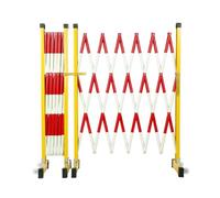 Valla De Tráfico Retráctil Con Ruedas Laterales,Puerta Seguridad Protectora Aislamiento Fibra Vidrio,Ajuste Dirección 270°,Para Ascensor Obra Carretera Al Aire Libre(Red/white,300cm/9.8FT)