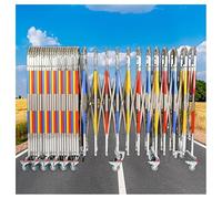 Valla de tráfico retráctil Extensible de Acero Inoxidable Bcade con Ruedas - Barrera de Seguridad Industrial para Uso en mercados, escuelas y Carreteras - Plateada 4,9 x