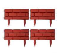 Valla decorativa de 4 piezas para jardín, mejora tu espacio al aire libre con plástico resistente a la intemperie (rojo)