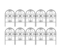 Valla decorativa de jardín de 10 piezas - 10 piezas de metal - Valla exterior | Barrera de jardín para perros | Valla de jardín | Barrera de defensa anticomida | Decoración de fronteras 10 x metros