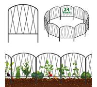 Valla decorativa de jardín, paquete de 24 unidades, 17 pulgadas de alto x 26.6 pies de largo, vallas de metal antioxidante para el patio, borde de valla de jardín para decoración al aire libre, patio, estacas de perro, conejo, defensa arqueada