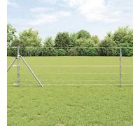 Valla decorativa de jardín, valla, cerca, estanque, valla de paisaje, valla para perros, para exteriores, valla silvestre plateada, 100 x 0,8 m, acero galvanizado para balcón, parque, protección