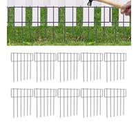 Valla decorativa para jardín, valla de barrera para animales, 10 bordes de paisaje inoxidables, defensa de estacas de metal ornamental, límite de mascotas al aire libre, borde a prueba de perros con
