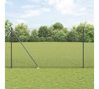 Valla delimitadora universal de alambre para conejos, valla con postes gris, 1,6 x 25 m, acero, para perros, gallinas, conejos y otros animales pequeños, fácil de montar