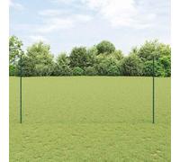 Valla delimitadora universal para jardín, valla de barrera, valla con postes verde 1,5 x 10 m de acero, valla de aves de corral para perros, camping y estanque, versátil, fácil montaje