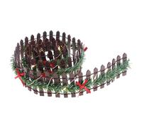 Valla en miniatura de Navidad, panel decorativo de madera de 35 pulgadas, valla de jardín de LED para niños y adultos, , árbol de Navidad, pueblo, paisaje, mini casa