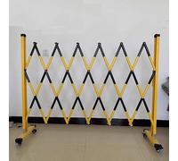 Valla extensible de alta resistencia, Barricada de tráfico retráctil acero inoxidable con ruedas, rojo negro, varios tamaños(Black,1.2x7m)